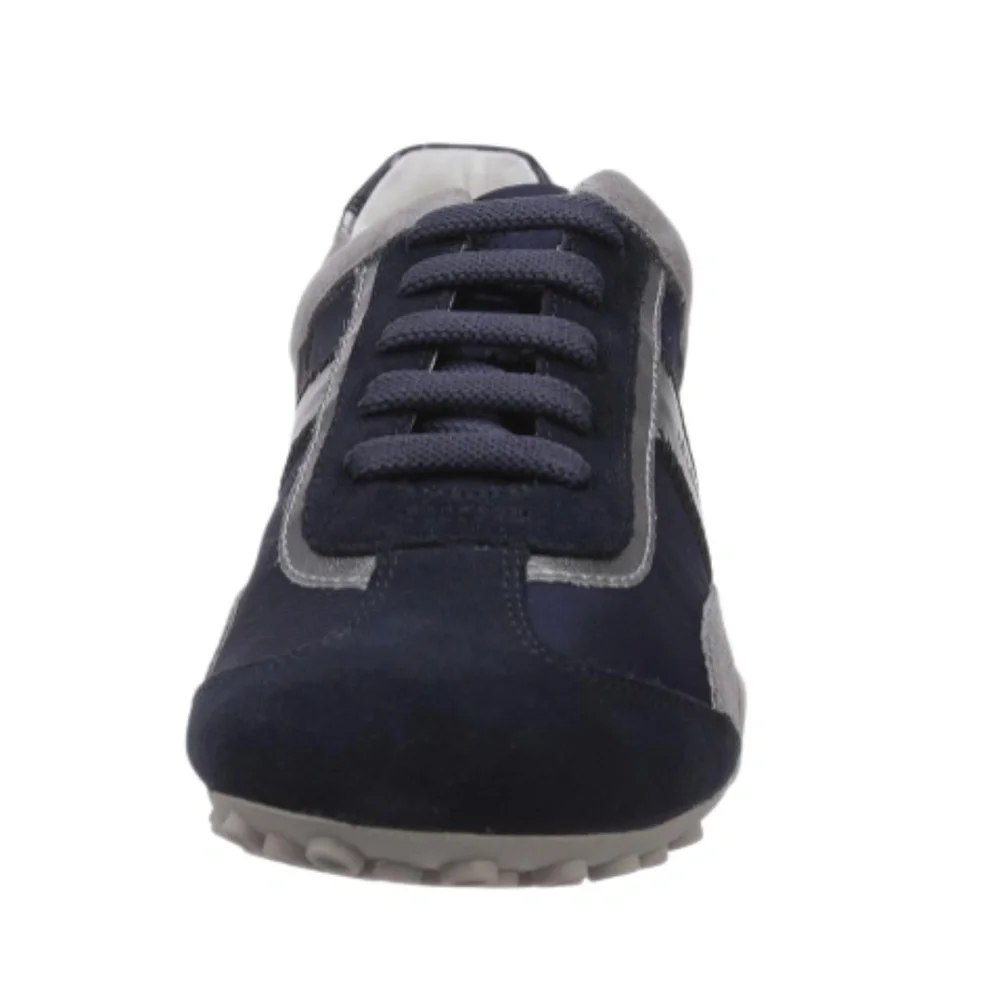 Geox D Snake B Navy Grey Canvas Suede Breathable Sneakers Women's 5 35 NEW BNIB